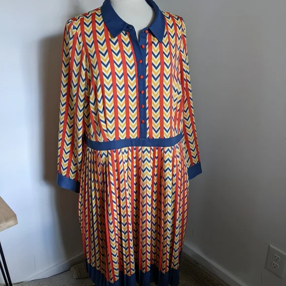 Modcloth Multicolor Chevron Midi Dress - Picture 6 of 12